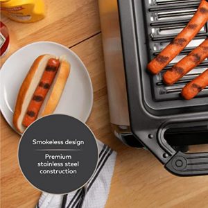 ChefWave Sosaku Smokeless Indoor Grill George Foreman Grill Removeable Plates Non-Stick Korean BBQ Electric Grill Indoor with Infrared Technology - Kebab Set, Fries Basket & Fish Cage, Rotisserie