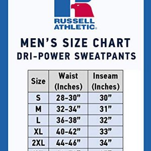 Russell Athletic Men's Dri-Power Open Bottom Sweatpants with Pockets, Black, X-Large