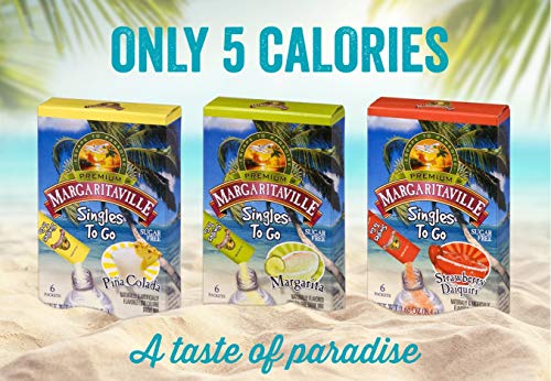 Margaritaville Singles To Go Water Drink Mix - Margarita Flavored, Non-Alcoholic Powder Sticks (12 Boxes with 6 Packets Each - 72 Total Servings)