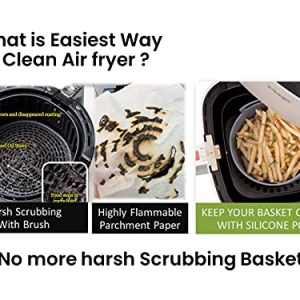 Air Fryer Silicone Pot - Replacement of Parchment Paper Liners [7.5inch] No More Cleaning Basket After Using the Air fryer - Food Safe Air fryers Oven Accessories…