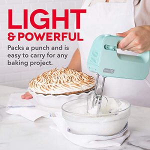 Dash SmartStore™ Compact Hand Mixer Electric for Whipping + Mixing Cookies, Brownies, Cakes, Dough, Batters, Meringues & More, 3 Speed, 150-Watt - Aqua