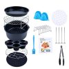Air Fryer Accessories 12 PCS for Gowise Philips Cozyna AirFryers, Fit for 5.3QT or Larger Air Fryer with Roasting Racks, 8" Pizza Pan, Silicone Muffin Pan, 100pcs Parchment Liners, etc