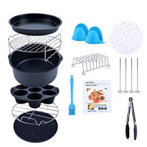 Air Fryer Accessories 12 PCS for Gowise Philips Cozyna AirFryers, Fit for 5.3QT or Larger Air Fryer with Roasting Racks, 8