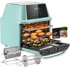 OMMO Air Fryer Oven, 17 Quarts 1800W Large Air Fryer Toaster Oven, 8 Presets & 40+ Recipes, Oilless Countertop Oven for Air Frying, Rotisserie, Dehydrating and Baking, Dishwasher Safe Accessories (Green)