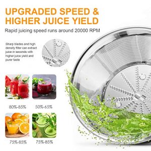 Juicer Machines, Picberm Centrifugal Juicer Easy to Clean, Wide Chute Compact Juicer Extractor for Vegetable and Fruit, Dual Speed Stainless Steel BPA-Free Anti-drip Juicers Dishwasher Safe, 600 W