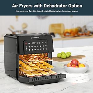 Air Fryer Oven, Elechomes XL 18.5 Quart Countertop Toaster Oven with Roast, Bake, Dehydrate, Fry Oil-Free, Unique Double Fan Design, Digital LCD Touch Screen with 12 Presets, 145 Recipes, AG82B