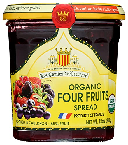 Les Comtes De Provence, Fruit Spread Four Red Fruits Organic, 12 Ounce