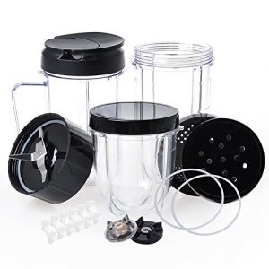 Replacement Parts Cups For Magic bullet, 18PCS/Set Replacement Accessories Include Blender Cups & Cross Blade & Lids & Gear & Gaskets & Shock Pads Compatible With 250W Magic Bullet MB1001 Blender