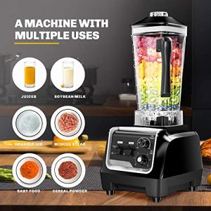 Professional Countertop Blender, Blender for kitchen Max 2200W High Power Home and Commercial Blender with Timer，Blender with Variable Speed for Frozen Fruit​, Crushing Ice, Veggies, Shakes and Smoothie 64 oz Container & 32000 RPM