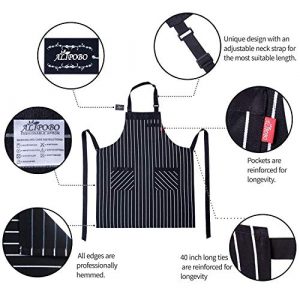 ALIPOBO Aprons for Women and Men, Kitchen Chef Apron with 3 Pockets and 40