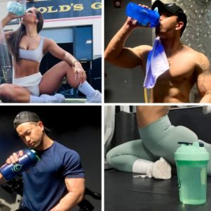 [4 Pack] Protein Shaker Bottles for Protein Mixes | Dishwasher Safe | 2 Small 20 oz & 2 Large 28 oz Shaker Cups for Protein Shakes | Dual Mixing Blender Shaker Bottle Pack by Diliqua
