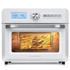 CROWNFUL 19 Quart Air Fryer Toaster Oven, Convection Roaster with Rotisserie & Dehydrator, 10-in-1 Countertop Oven, Original Recipe and 8 Accessories Included, UL Listed