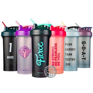 BlenderBottle Motivational Quote Classic V2 Shaker Bottle Perfect for Protein Shakes and Pre Workout, 28-Ounce, G-O-A-T Mentality