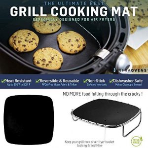 Air Fryer Accessories Set with Cake Pan, Air Fryer Rack, Cleaning Tools and Reusable Mats Compatible with Ninja, Cosori, Ultrean & MORE – Air Fryer Baking Accessories with Magnetic Cheat Sheets