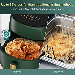Air Fryer, 4.8QT Airfryers 1400W 7-in-1 Hot Oven Oilless, Digital Touchscreen Air Frier Cookers with Nonstick Basket & Recipe Book(Green 4.5L)