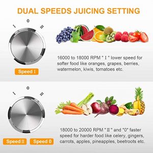 Juicer Machines, Picberm Centrifugal Juicer Easy to Clean, Wide Chute Compact Juicer Extractor for Vegetable and Fruit, Dual Speed Stainless Steel BPA-Free Anti-drip Juicers Dishwasher Safe, 600 W