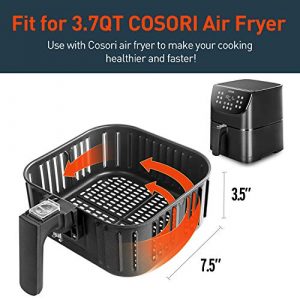 COSORI Air Fryer (100 Recipes Book) 1500W Electric Hot Oven Oilless Cooker, black & Air Fryer Replacement Basket 3.7QT For COSORI Black CP137-AF & CO137-AF Air Fryer, Dishwasher Safe, C137-FB