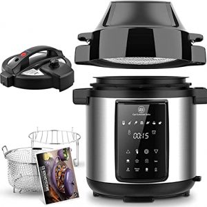1829 CARL SCHMIDT SOHN 6Qt Pressure Cooker & Air Fryer Combo - All-in-One Multi-Cooker with Pressure & Air Fryer Lid, Steamer Cooker, 1500W Pressure, LED Touchscreen, Air Fryer with 3Qt Air Fry Basket