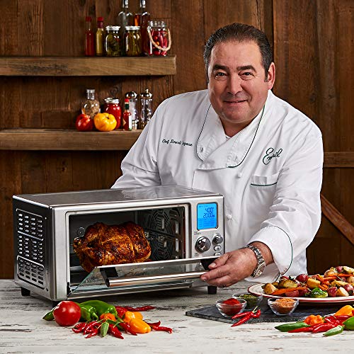 Emeril Everyday 360 Deluxe Air Fryer Oven, 15.1” x 19.3” x 10.4” with Accessory Pack, Silver