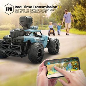 DEERC RC Cars DE36W Remote Control Car with 720P HD FPV Camera, 1/16 Scale Off-Road Remote Control Truck, High Speed Monster Trucks for Kids Adults 2 Batteries for 60 Min Play, Gift for Boys and Girls