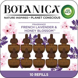 Botanica by Air Wick Plug in Scented Oil, 10 Refills, French Lavender and Honey Blossom, Air Freshener, Eco Friendly, Essential Oils