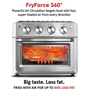 Gourmia GTF7580 7-in-1 Air Fryer Oven - Stainless Steel - Large Capacity - 4 Simple Controls