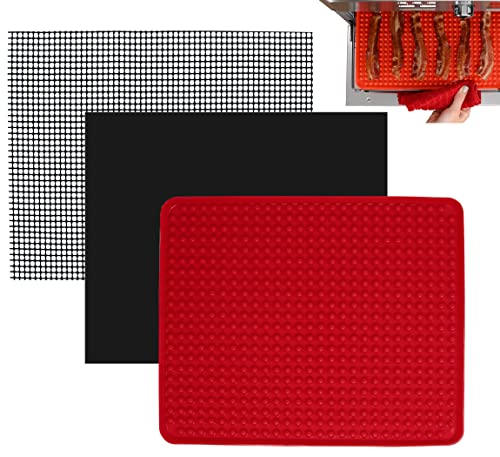 Toaster Oven Air Fryer Reusable Mats Accessories 9 x 11, Silicone Liner, Drip Mat (3pcs) Compatible with Cuisinart, Emeril Lagasse, Gowise, Breville + More, Convection Accessories, Electric Oven Rack