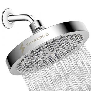 SparkPod Shower Head - High Pressure Rain - Luxury Modern Chrome Look - No Hassle Tool-less 1-Min Installation - The Perfect Adjustable Replacement For Your Bathroom Shower Heads