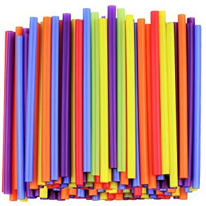 [200 Pack] Jumbo Smoothie Straws - 8.5" High Assorted Colors Milkshake Straws