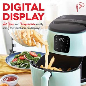 Dash Tasti-Crisp Digital Air Fryer with AirCrisp® Technology, Custom Presets, Temperature Control, and Auto Shut Off Feature, 2.6 Quart - Aqua