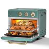 Neretva Air Fryer, 21QT Air Fryer Oven, 5 Function Toaster Oven Air Fryer Combo with Air Fry/Roast/Bake/Toast/Defrost, 1500W Convection Oven with Knob Control, Recipe and 6 Accessories Included, Vintage Green