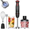 VAVSEA 5-in-1 Multi-function Immersion Hand Blender, Powerful 1000W 12-Speed Handheld Stick Blender with Stainless Steel Blades, with Chopper, Beaker, Whisk and Milk Frother for Baby Food/Smoothies/Puree, BPA Free