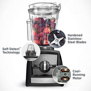 Vitamix A2500 Ascent Series Smart Blender, Professional-Grade, 64 oz. Low-Profile Container, Slate (Renewed)