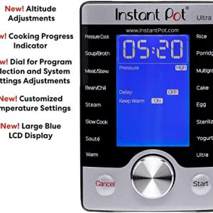 Instant Pot Ultra 80 Ultra 8 Qt 10-in-1 Multi- Use Programmable Pressure Cooker, Slow Cooker, Rice Cooker, Yogurt Maker, Cake Maker, Egg Cooker, Sauté, and more, Stainless Steel/Black