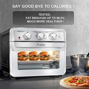 6-in-1 Large Toaster Oven, AOBOSI 1700W Multi-Function 23Qt Air Fryer Convection Toaster Oven Countertop Rotisserie & Dehydrator for Chicke, Pizza and Cookies, 6 Accessories & Recipes Included (23QT)