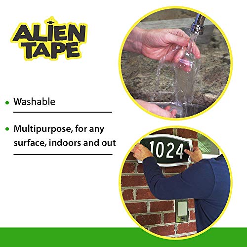 Alientape Nano Double Sided Tape, Multipurpose Removable Adhesive Transparent Grip Mounting Tape Washable Strong Sticky Heavy Duty for Carpet Photo Frame Poster Décor As Seen On TV