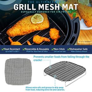 Air Fryer Accessories Bundle Compatible with Philips, Nuwave®, Secura, Maxi-Matic Elite Platinum, Comfee +More | Cooking Mats Kit by Infraovens Set of 3