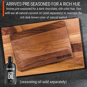 Virginia Boys Kitchens - Made in USA - Extra Large Walnut Wood Cutting Board - Brisket and Turkey Carving Board - Reversible with Juice Groove (Walnut, 24inx18inx1in)
