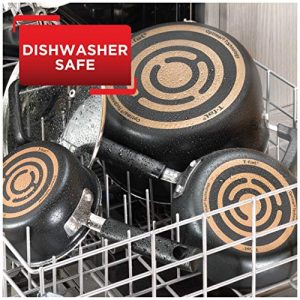T-fal Signature Nonstick Dishwasher Safe Cookware Set, 12-Piece, Black