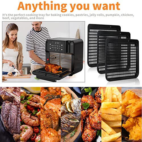 3 Pcs Replacement Air Fryer Tray, 10 Quart Air Fryer Accessories for Instant Vortex, Innsky Air Fryer Oven, Nonstick Removable Mesh Trays for Air Fryer Replacement Parts