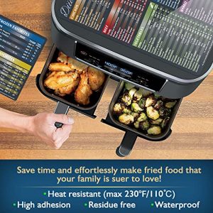 Air Fryer Magnetic Cheat Sheet Set - Air Fryer Accessories Cook Times - Quick Reference Guide for Cooking and Frying - Bold Font and Large Size - Excellent Kitchen Assistant