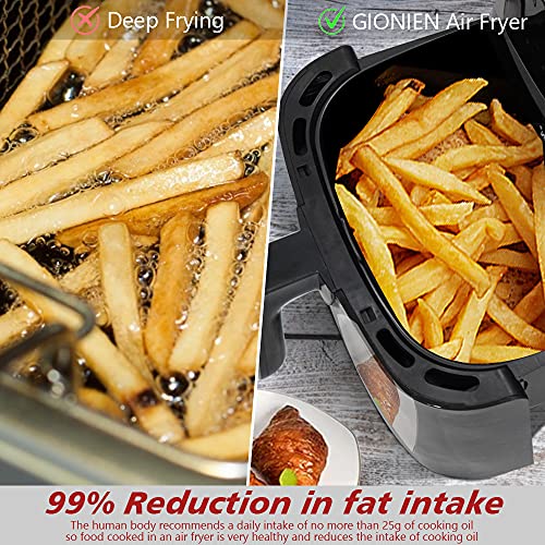 Air Fryer 8 Quart GIONIEN Large Air Fryer XL with Non-Stick Basket,Less Oil Air Fryer Oven,Rotisserie Oven,10 Preset Functions,Touch Control,8 Qt,1800W