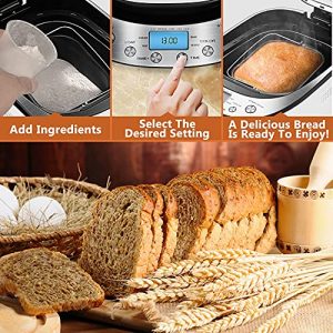 CROWNFUL Automatic Bread Machine, 2LB Programmable Bread Maker &19 Quart/18L Air Fryer Toaster Oven Red