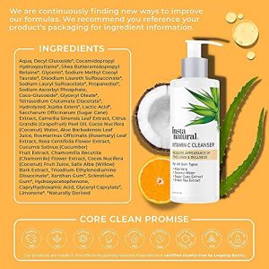 Vitamin C Cleanser - Anti Aging Face Wash & Exfoliating Facial Cleansing Gel Reduces Wrinkles, Dark Spots, Blemishes & Breakouts for Clear Skin With Natural Aloe Vera, Coconut Water & Green Tea