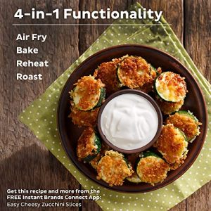 Instant Vortex 6 Quart Air Fryer, Customizable Smart Cooking Programs, Digital Touchscreen and Large Non-Stick Air Fryer Basket, Black