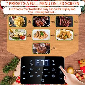 Air Fryer, WEXNCIU 6 QT Electric Hot Oven Oilless Cooker LCD Digital Screen and Nonstick Frying Pot with 7 Presets, Preheat& Keep Warm, Appointment & Nonstick (72 Recipes) (6-QT)