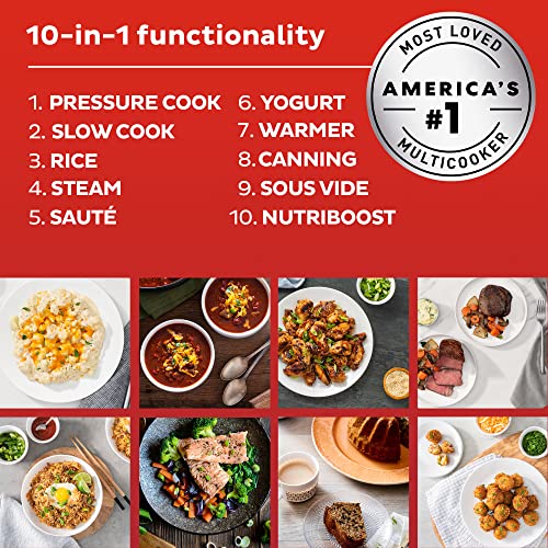Instant Pot Pro Plus Smart Multi Cooker, 6 Quart, 10-in-1, Pressure Cooker, Slow Cooker, Rice Cooker, Steamer, Sauté Pan, Yogurt Maker, Warmer, Canning Pot, Sous Vide, NutriBoost