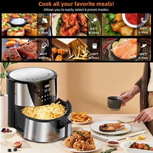 Ultima Cosa Air Fryer, 8.5QT Oil Free XL Electric Hot Air Fryers Oven, Programmable 9-in-1 Cooker with Preheat & Dryout,1700W … (8.5QT, gray)