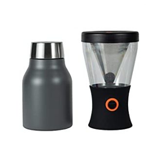 Asobu Coldbrew Portable Cold Brew Coffee Maker With a Vacuum Insulated 1 Liter Stainless Steel 18/8 Travel Carafe Bpa Free (Smoke)
