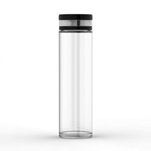 ELDR Supply 20oz Glass Water Bottle, Easy to Clean Wide Mouth, Silicone Sleeve, Leak Proof Twist Cap, Handmade Clear Borosilicate Glass, 1-Pack (600ml / .6 liter)